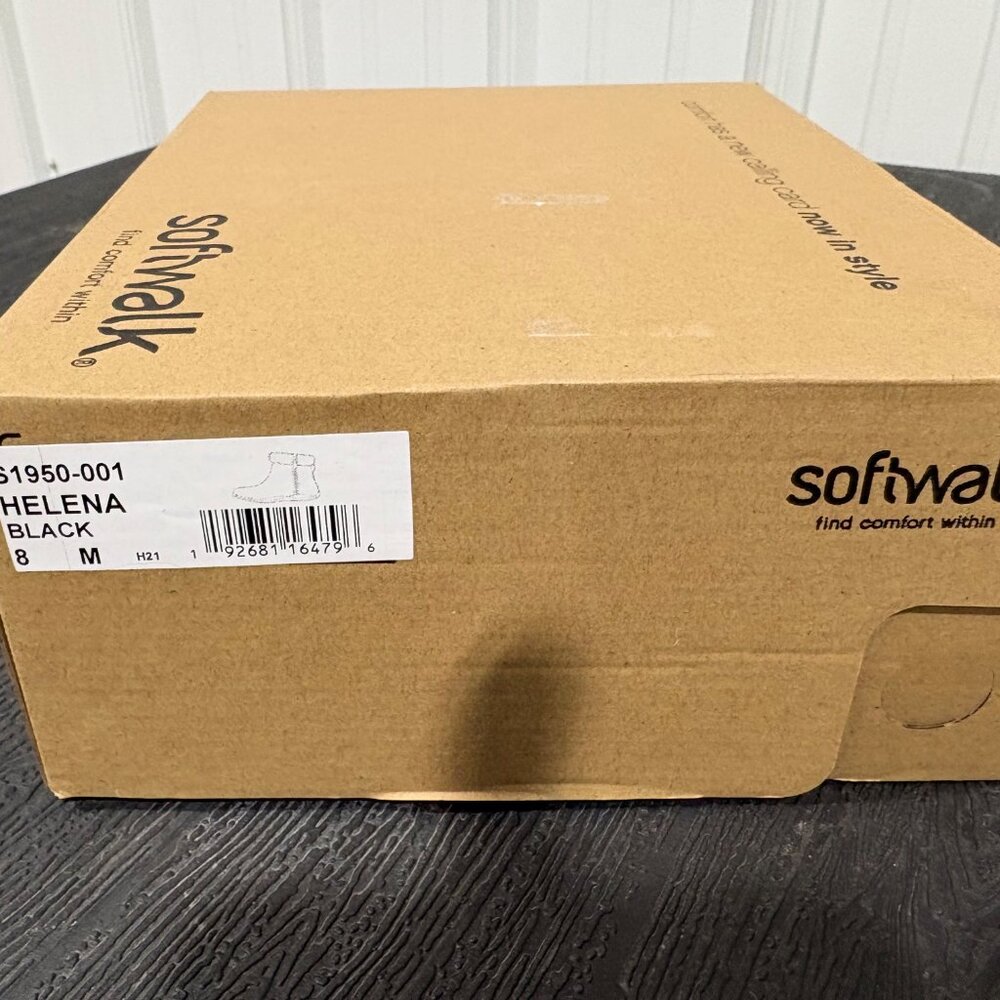 Brand New SoftWalk Helena Leather Wedge Booties – Size 8 - Picture 2 of 2